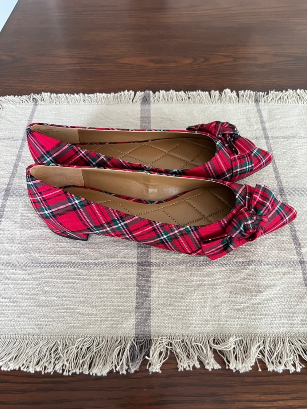 Talbots Portia Bow Flats in Cider Plaid - Picture 4 of 11